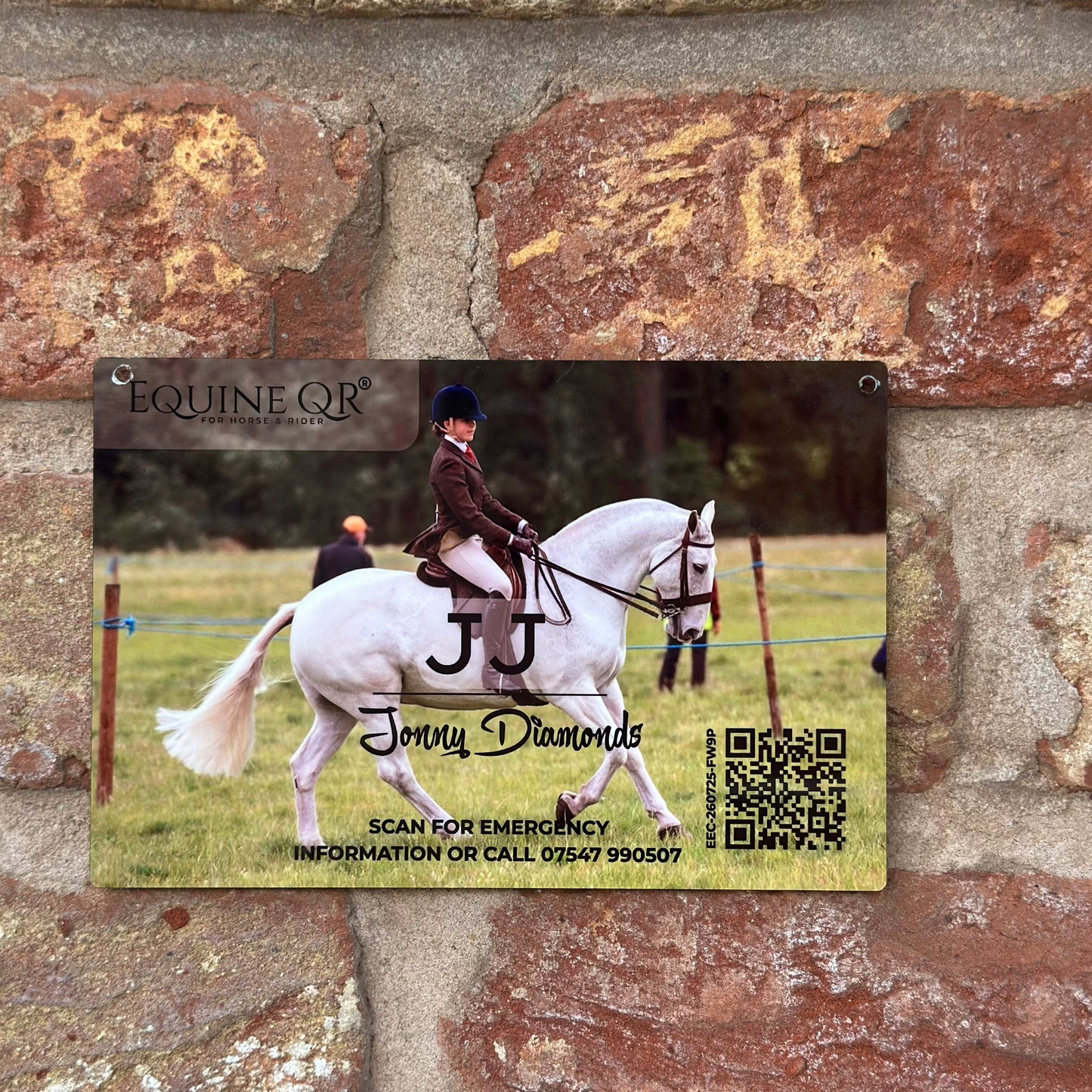 Equine QR Aluminium Personalised Travel Sign