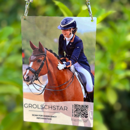 Equine QR Aluminium Personalised Travel Sign
